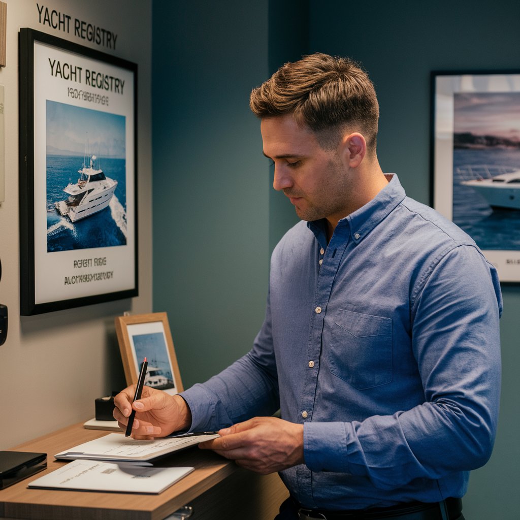 Captain registering his yacht