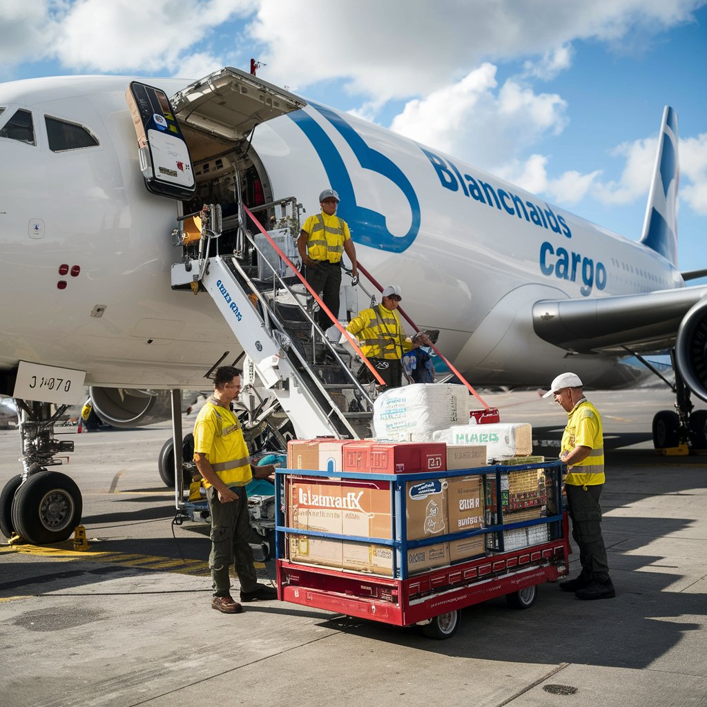 Yacht Crew collecting supplies that landed on a Cargo Plane