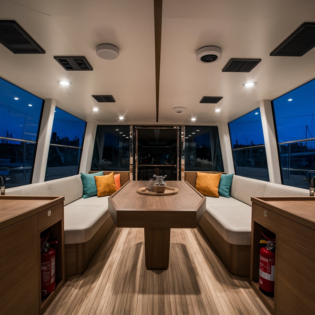 Interior of a modern yacht