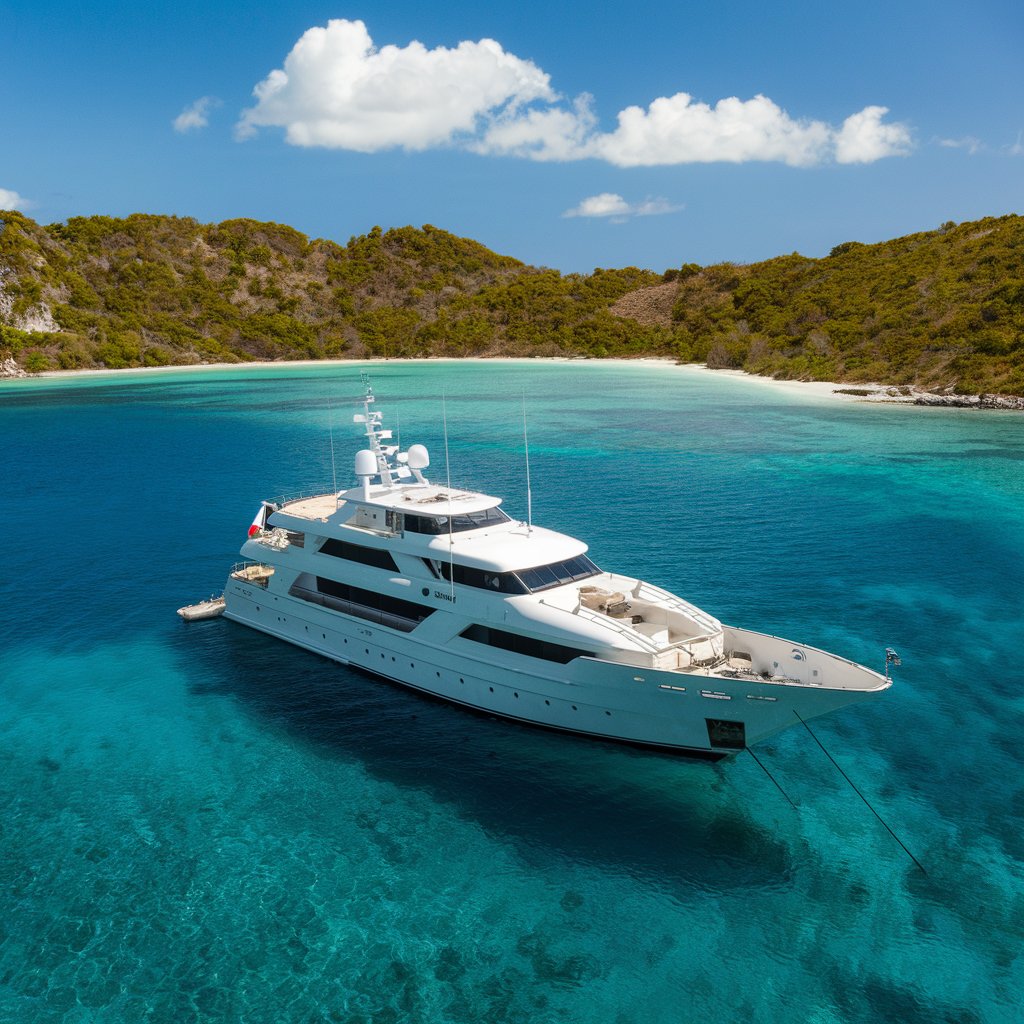 Yacht in a secluded Bay