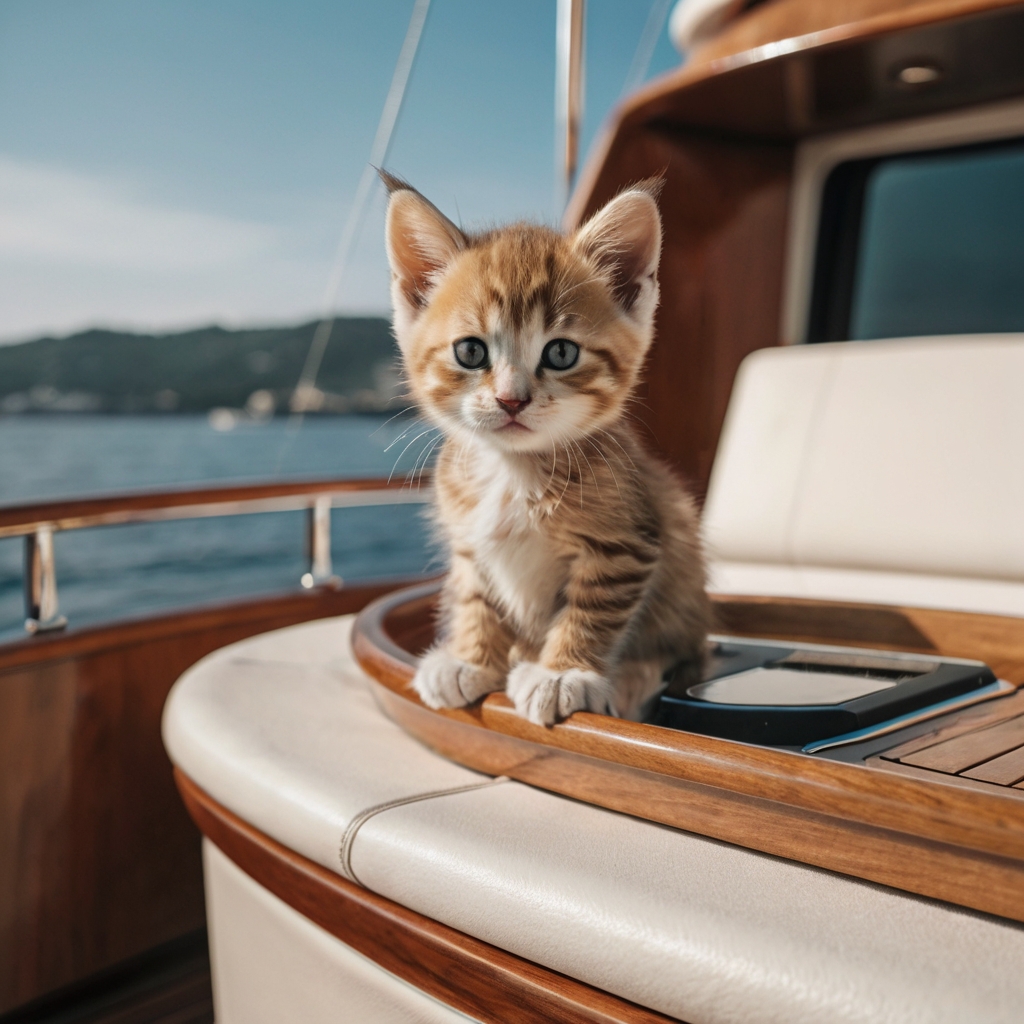 Cute Kitten on Yacht