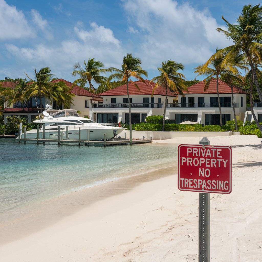 No Trespassing beach front property