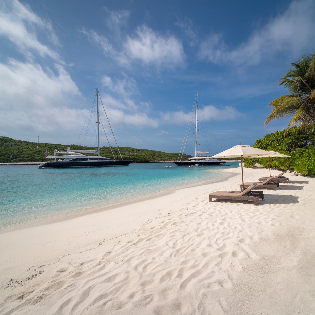 Split Image of Opulence and a Crowded Beach