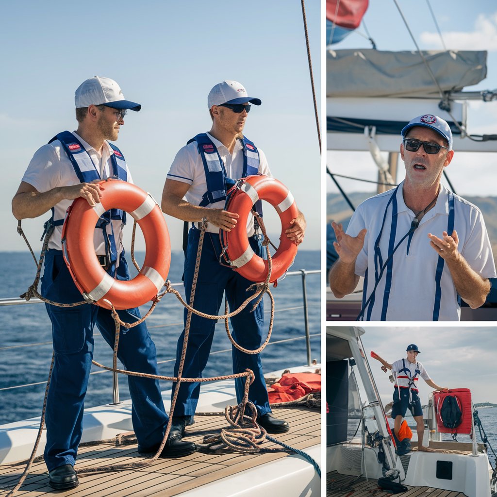 Crew practicing Safety Drills